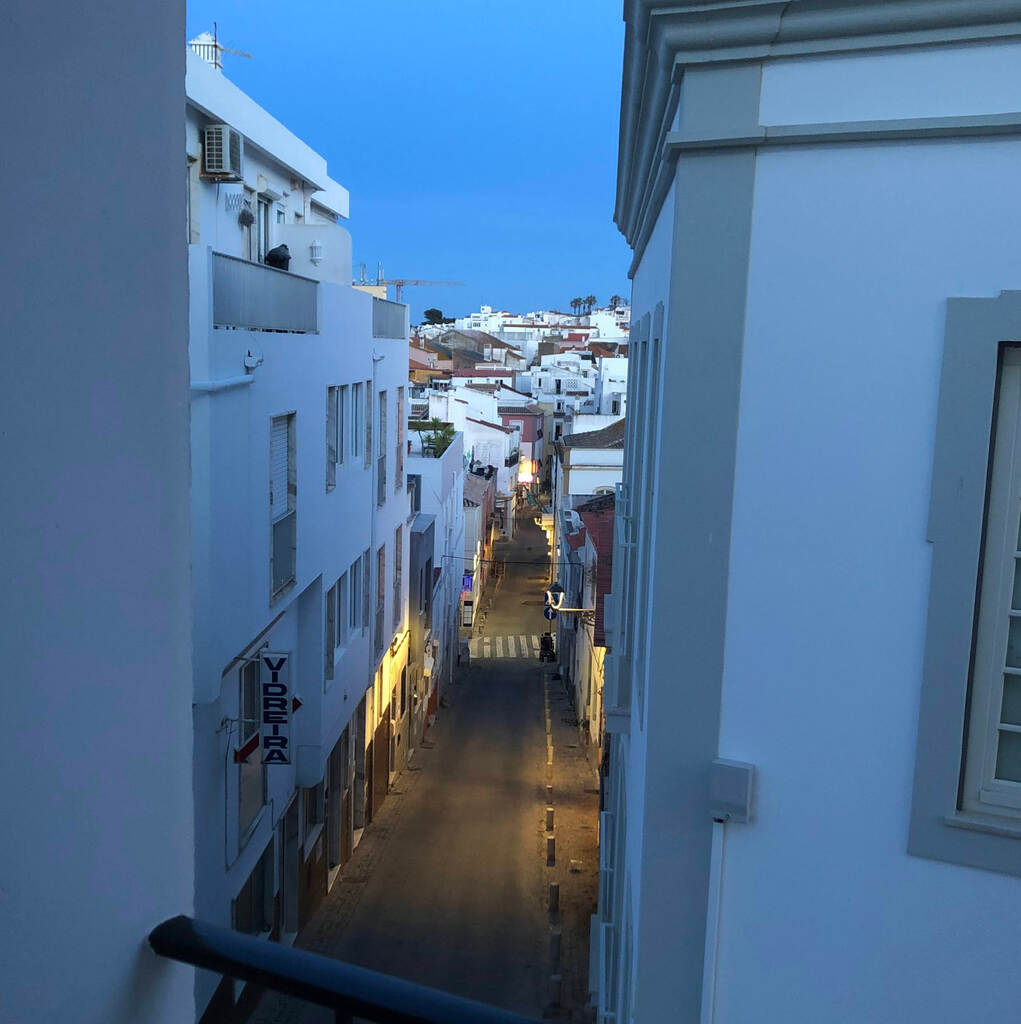 Blick in Richtung Altstadt vom Balkon in Faro